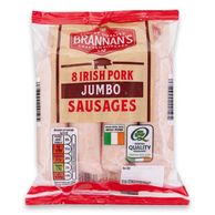 Irish Pork Jumbo Sausages 454g 8 Pack Brannan's